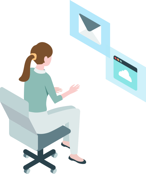 テレワークをする女性